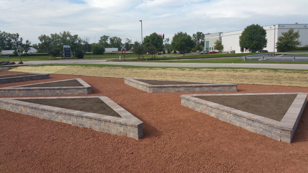 Commercial Unilock Planter Boxes Installed in Alsip