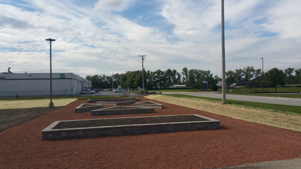 Commercial Unilock Planter Boxes Installed in Alsip